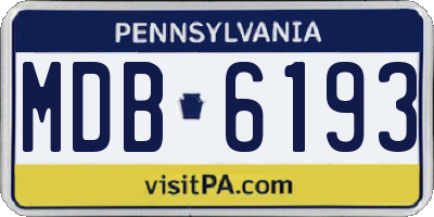 PA license plate MDB6193