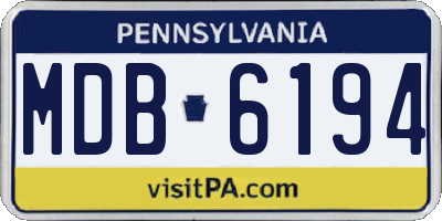 PA license plate MDB6194
