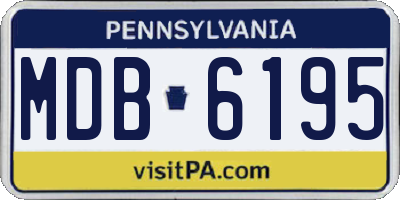 PA license plate MDB6195
