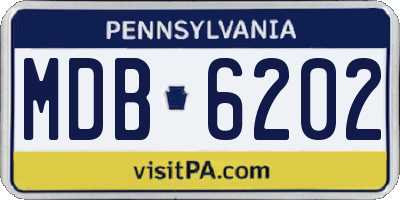 PA license plate MDB6202