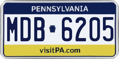 PA license plate MDB6205