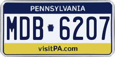 PA license plate MDB6207