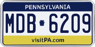 PA license plate MDB6209