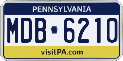 PA license plate MDB6210