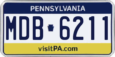 PA license plate MDB6211