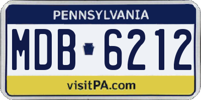 PA license plate MDB6212