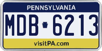 PA license plate MDB6213