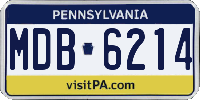 PA license plate MDB6214