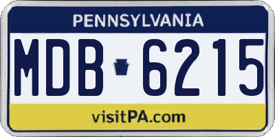PA license plate MDB6215