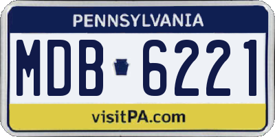PA license plate MDB6221