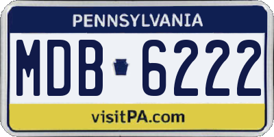 PA license plate MDB6222