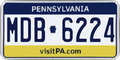 PA license plate MDB6224