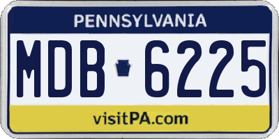 PA license plate MDB6225