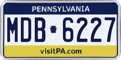 PA license plate MDB6227