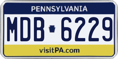 PA license plate MDB6229