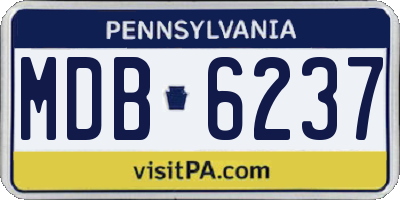 PA license plate MDB6237