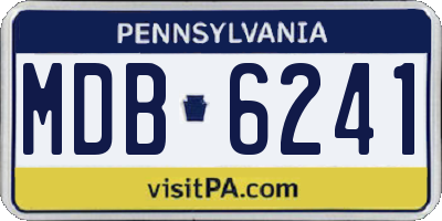 PA license plate MDB6241