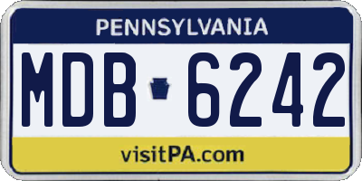 PA license plate MDB6242