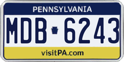 PA license plate MDB6243