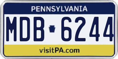 PA license plate MDB6244