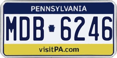 PA license plate MDB6246