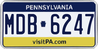 PA license plate MDB6247