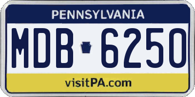 PA license plate MDB6250