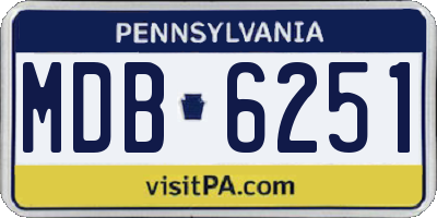 PA license plate MDB6251