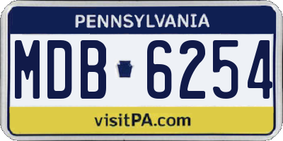 PA license plate MDB6254