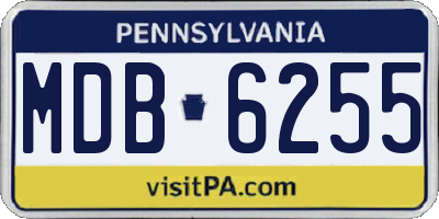PA license plate MDB6255
