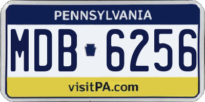 PA license plate MDB6256