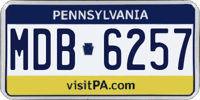 PA license plate MDB6257