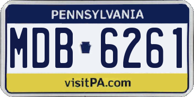 PA license plate MDB6261