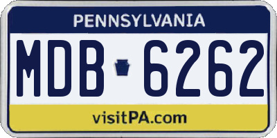 PA license plate MDB6262