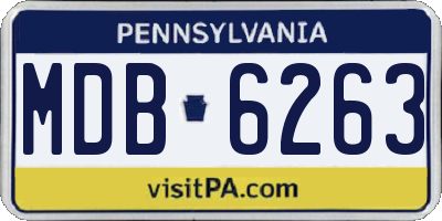 PA license plate MDB6263