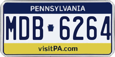 PA license plate MDB6264