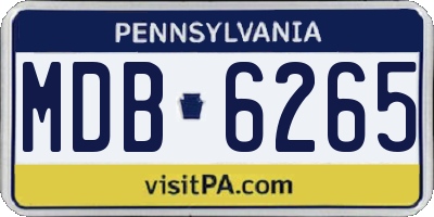 PA license plate MDB6265