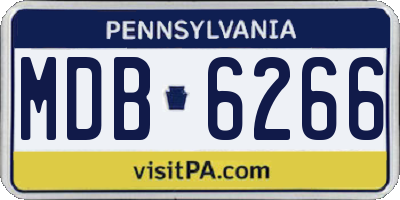 PA license plate MDB6266