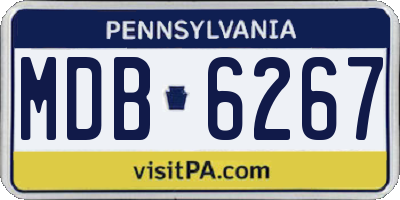 PA license plate MDB6267