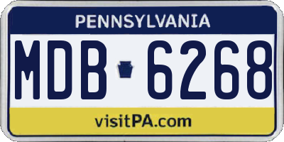 PA license plate MDB6268
