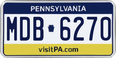 PA license plate MDB6270
