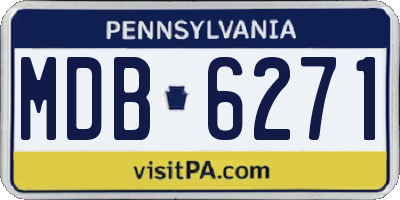 PA license plate MDB6271