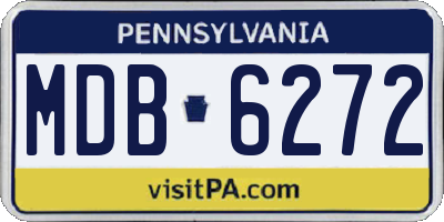 PA license plate MDB6272