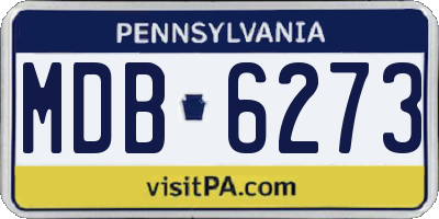 PA license plate MDB6273