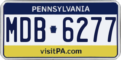 PA license plate MDB6277