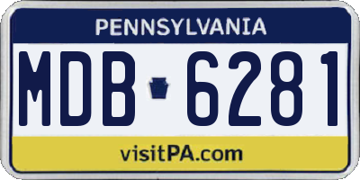 PA license plate MDB6281
