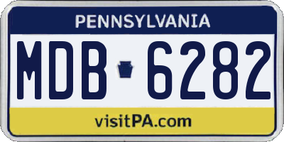 PA license plate MDB6282