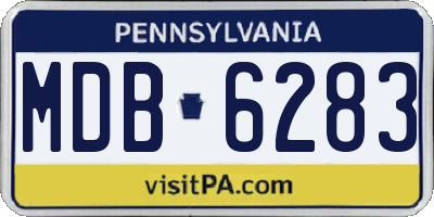 PA license plate MDB6283
