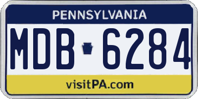 PA license plate MDB6284