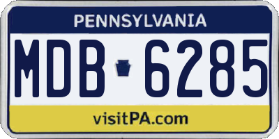 PA license plate MDB6285